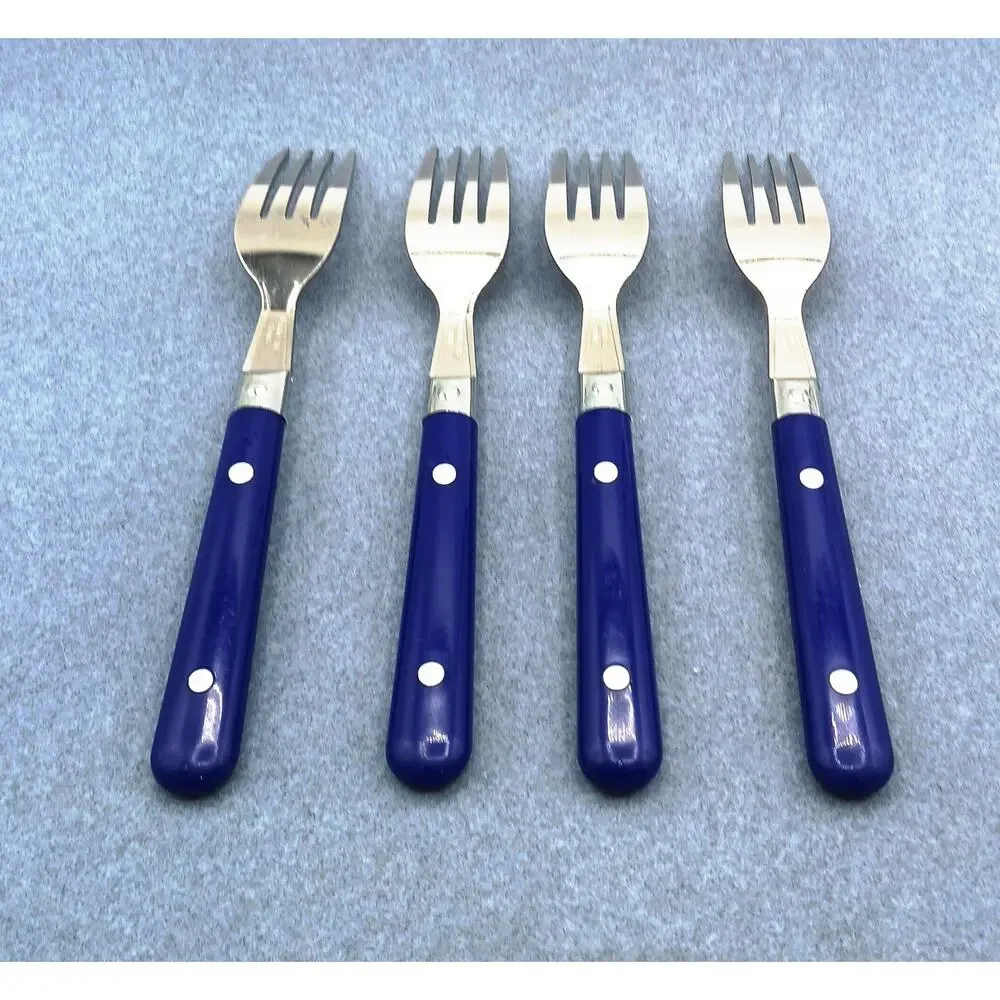 Set of 4 Washington Forge Mardi Gras Blue Dinner Salad Forks